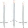 10-Count White C7 Candle Pathway Markers Christmas Lights, White Wire