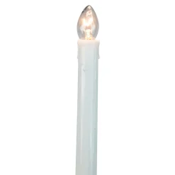 10-Count White C7 Candle Pathway Markers Christmas Lights, White Wire