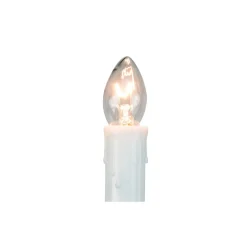 10-Count White C7 Candle Pathway Markers Christmas Lights, White Wire