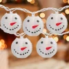 10-Count White Snowman Paper Lantern Christmas Lights, 8.5ft White Wire