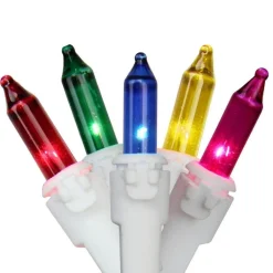 300-Count Yellow and Pink Mini Christmas Light Set, 149.6ft White Wire