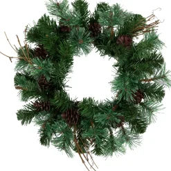 Country Mixed Pine, Twig and Pinecone Artificial Christmas Wreath - 24" - Unlit