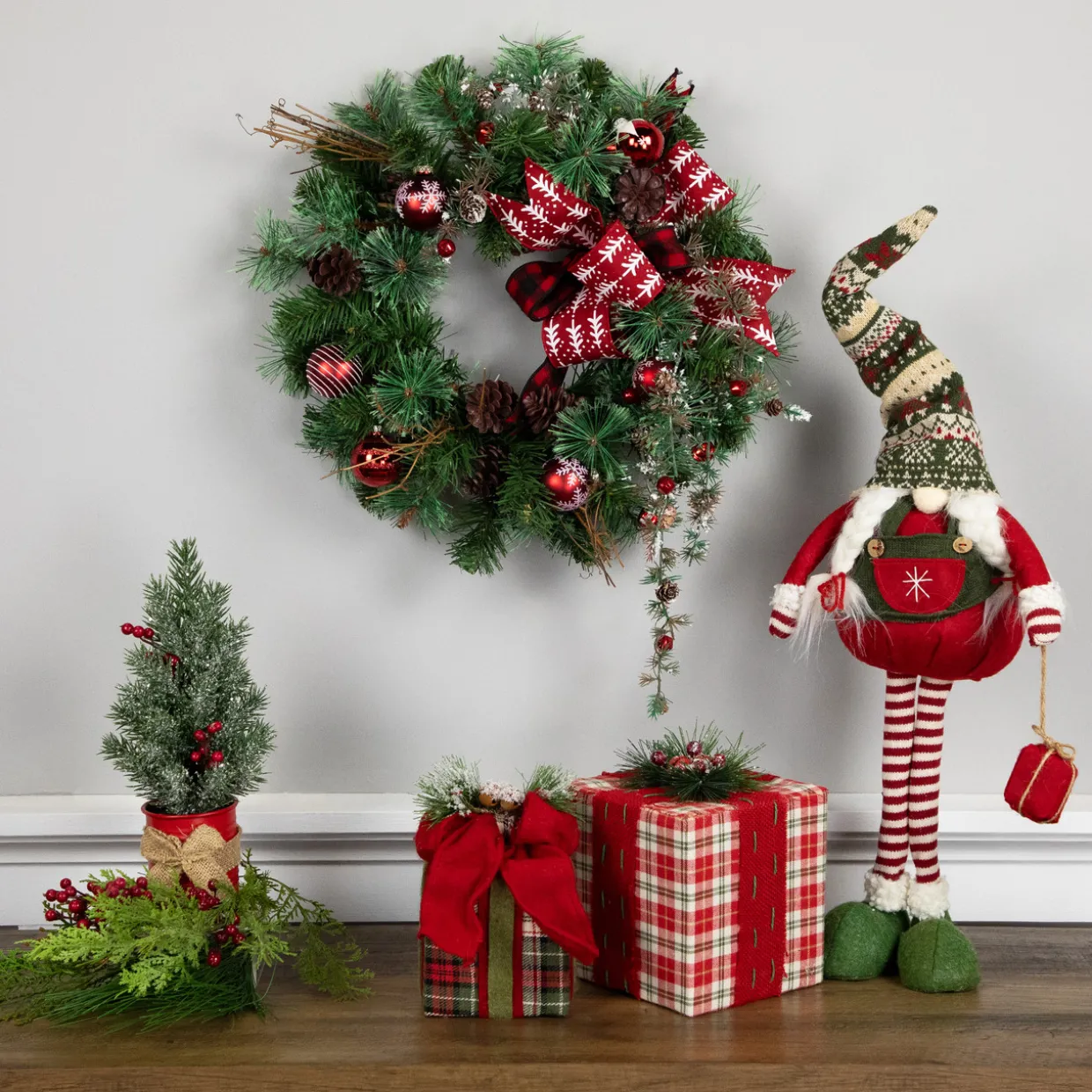 Country Mixed Pine, Twig and Pinecone Artificial Christmas Wreath - 24" - Unlit