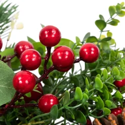 Crabapple and Berries Boxwood and Pine Artificial Christmas Wreath - 26