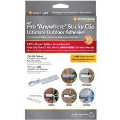 25ct Anywhere Outdoor Sticky Adhesive Clips