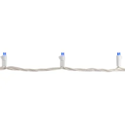 50ct Blue LED Wide Angle Christmas Lights, 16.25ft White Wire