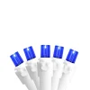 100ct Blue LED Wide Angle Icicle Christmas Lights, 5.5 ft White Wire