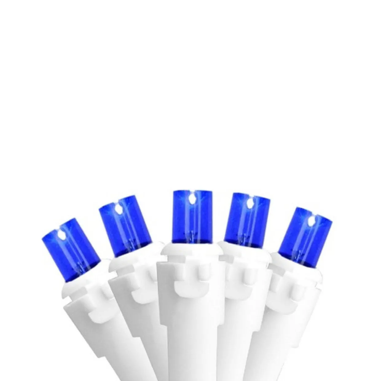 100ct Blue LED Wide Angle Icicle Christmas Lights, 5.5 ft White Wire