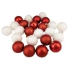 24ct Candy Cane Red and White Shatterproof 4-Finish Christmas Ball Ornaments 2.5" (60mm)