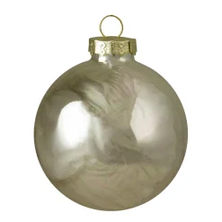 9ct Champagne Gold 2-Finish Glass Christmas Ball Ornaments 2.5