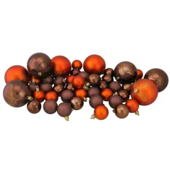 125ct Chocolate Brown and Burnt Orange Shatterproof 4-Finish Christmas Ornaments 5.5" (140mm)