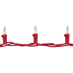 100ct Clear Mini Christmas Light Set - 20.25' Red Wire