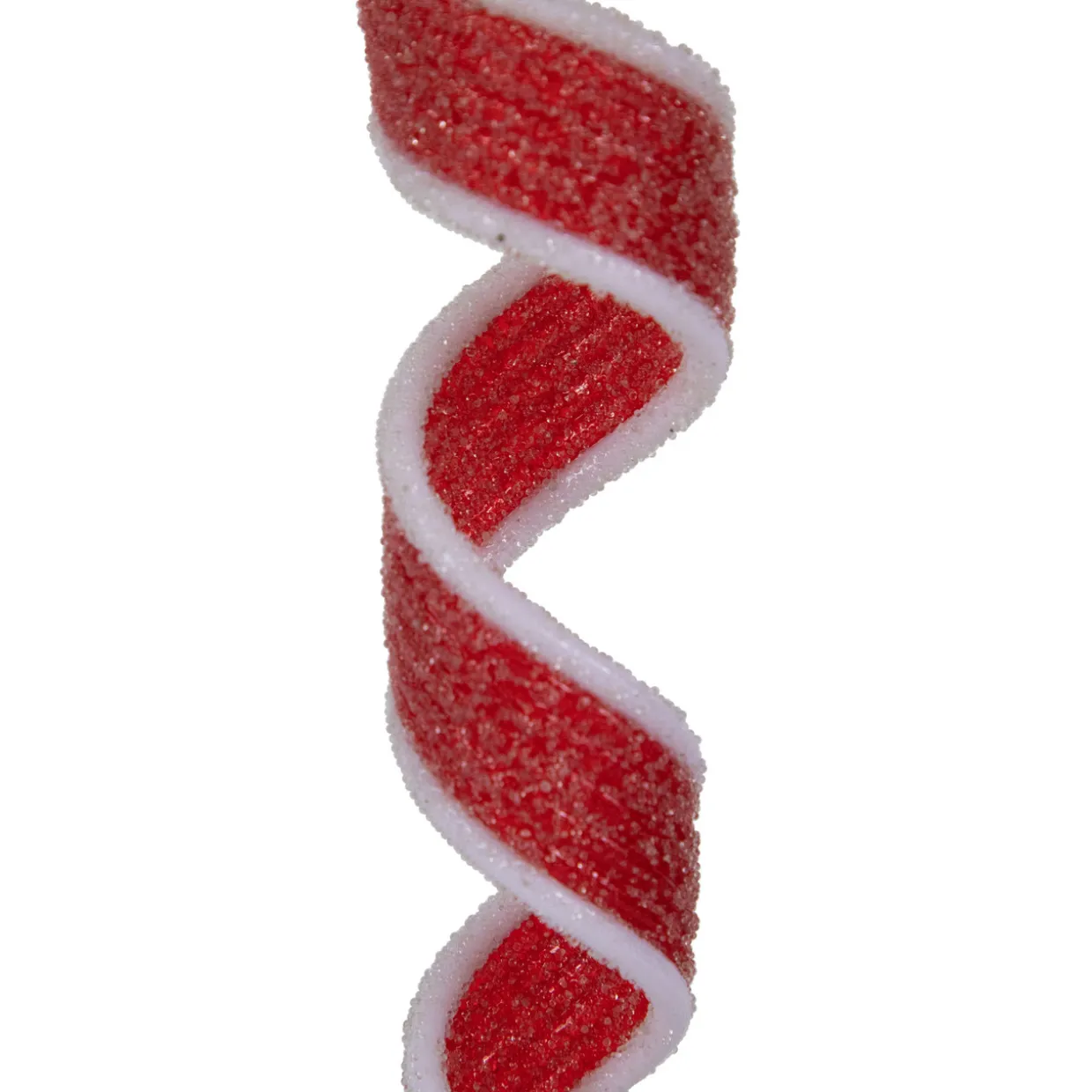 6ct Frosted Red and White Candy Twist Christmas Ornaments 9"