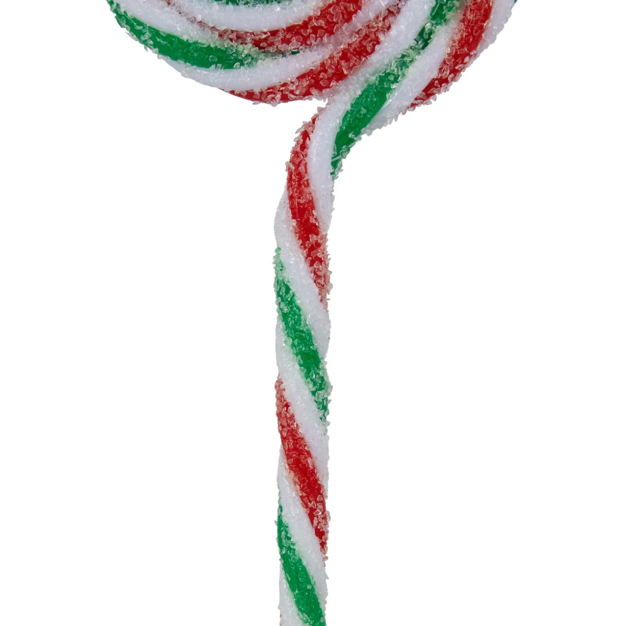 6ct Frosted White, Green and Red Lollipop Christmas Ornaments 7"