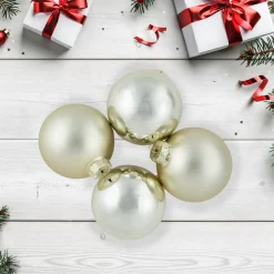 6ct Gold 2-Finish Glass Ball Christmas Ornaments 3.25" (80mm)