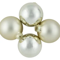 6ct Gold 2-Finish Glass Ball Christmas Ornaments 3.25