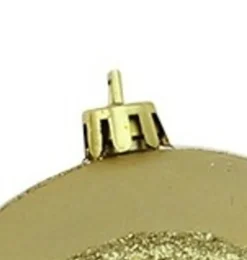 5ct Gold Shatterproof 2-Finish Retro Reflector Christmas Ball Ornaments 3.25" (80mm)