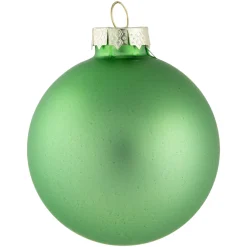 9ct Grass Green Finish Glass Christmas Ball Ornaments 2.5" (65mm)