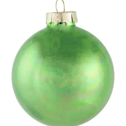 9ct Grass Green Finish Glass Christmas Ball Ornaments 2.5