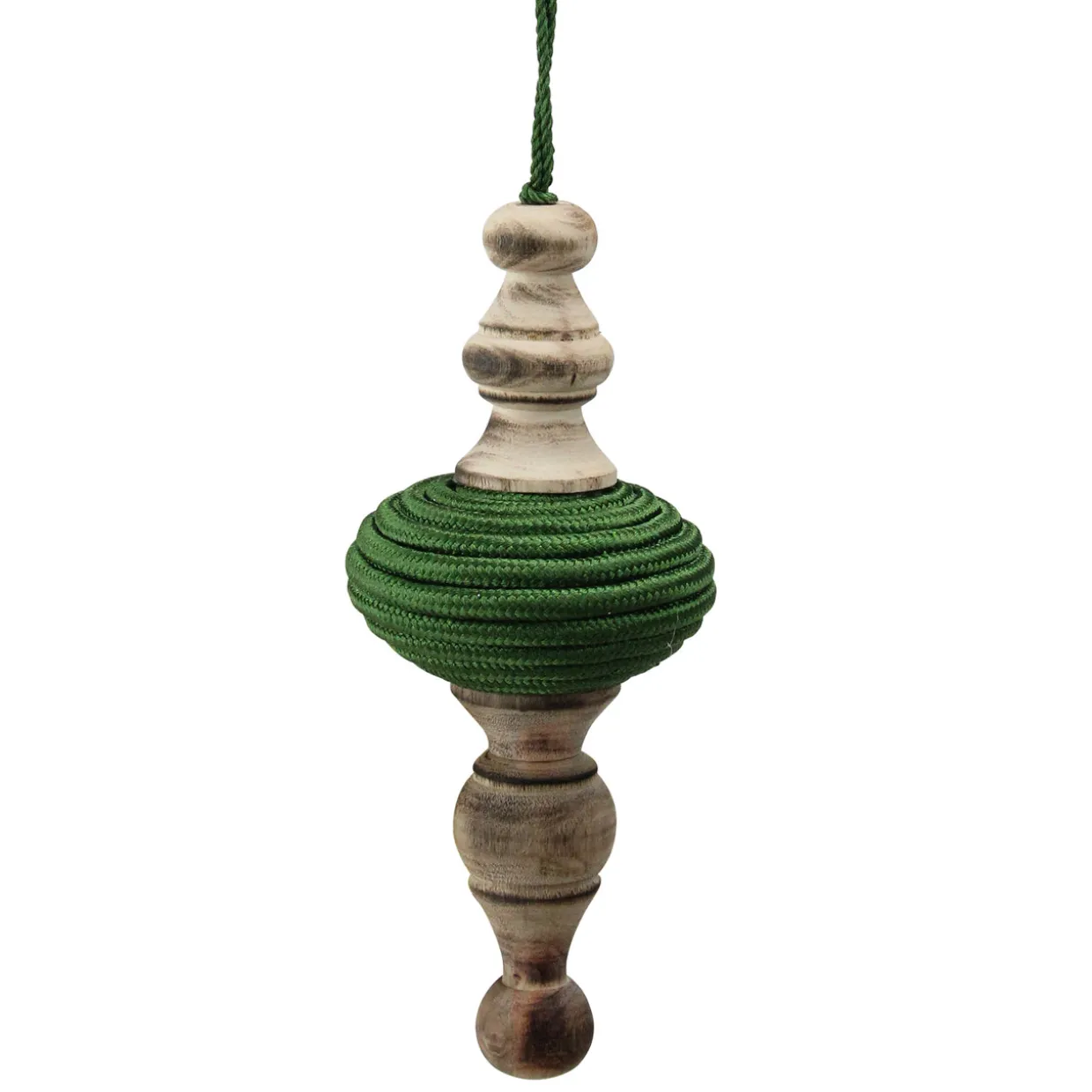 2ct Green and Beige Christmas Finial Drop Ornaments 9"