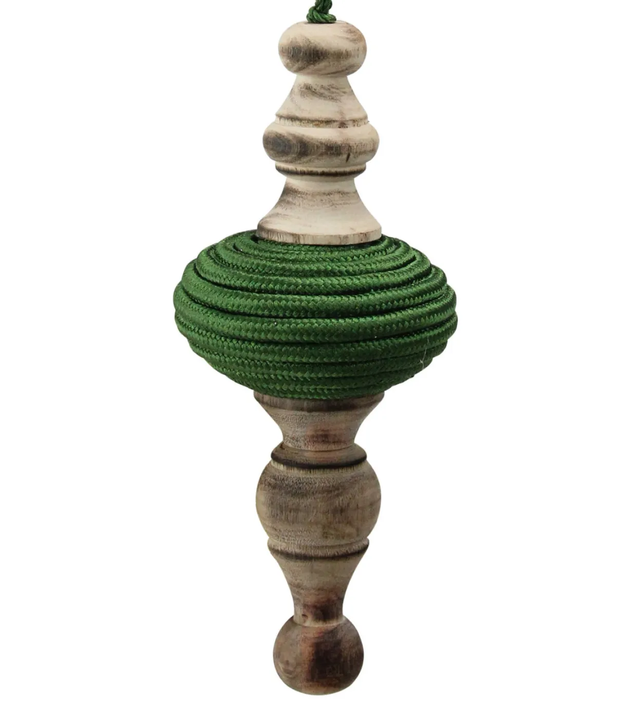 2ct Green and Beige Christmas Finial Drop Ornaments 9"