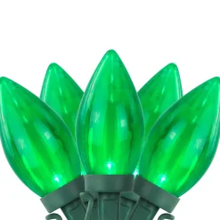 25ct Green LED C9 Christmas Light Set - 16ft Green Wire