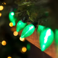 25ct Green LED C9 Christmas Light Set - 16ft Green Wire