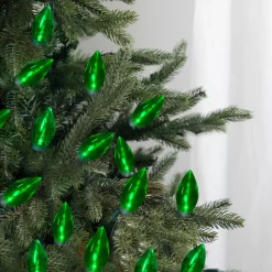 25ct Green LED C9 Christmas Light Set - 16ft Green Wire