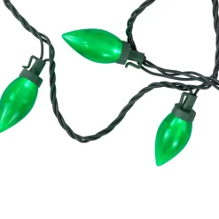 25ct Green LED C9 Christmas Light Set - 16ft Green Wire