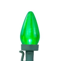 25ct Green LED C7 Christmas Lights, 16ft Green Wire
