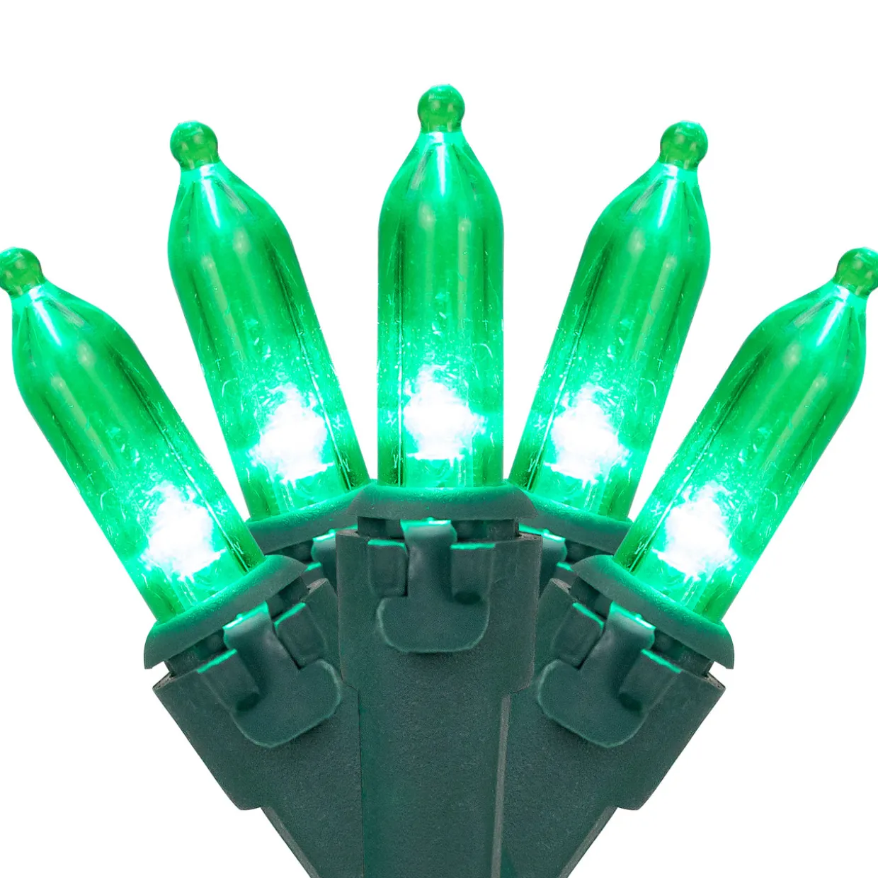 50ct Green LED Mini Christmas Lights, 16.25ft Green Wire