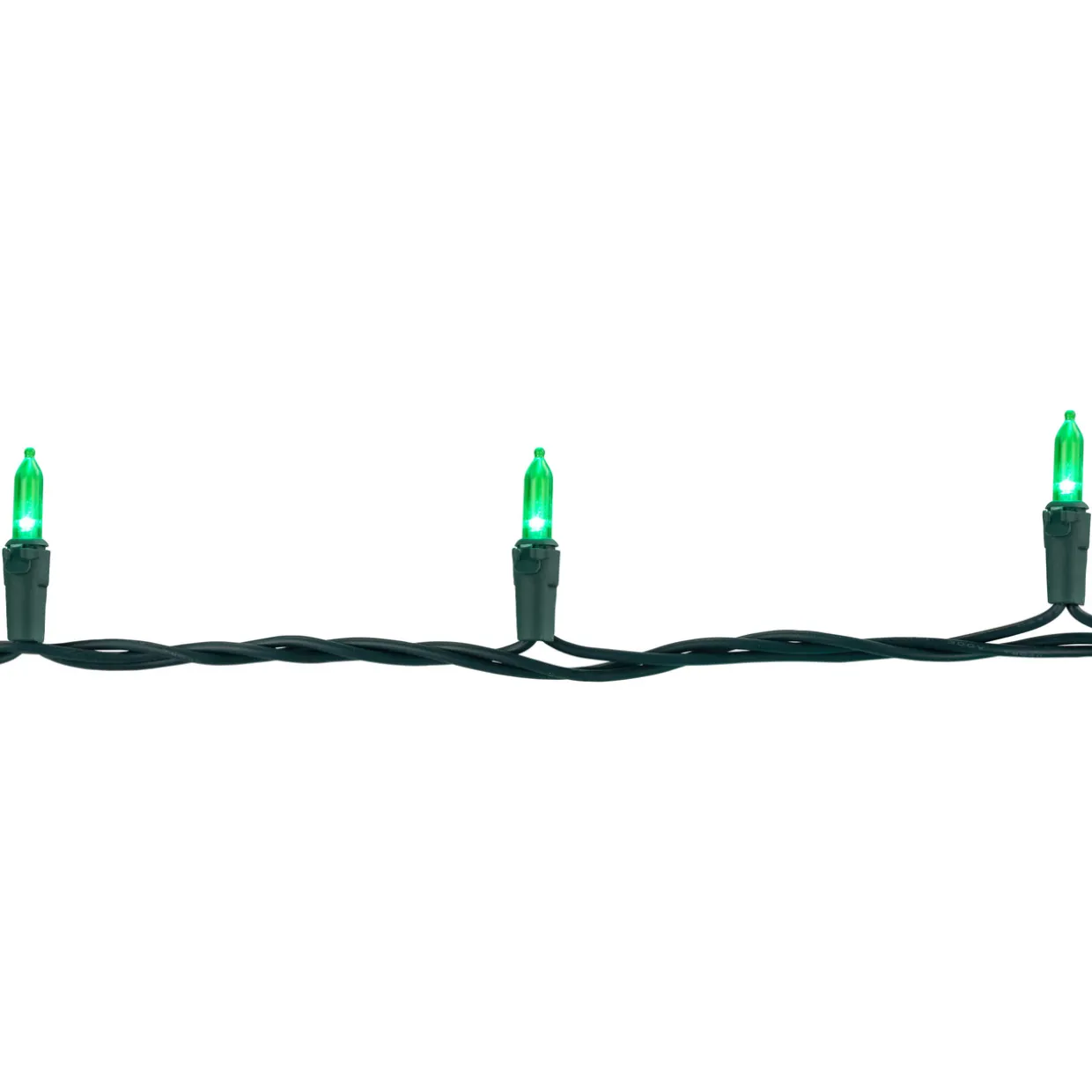 50ct Green LED Mini Christmas Lights, 16.25ft Green Wire