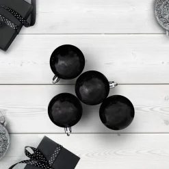 60ct Jet Black Shatterproof Shiny Christmas Ball Ornaments 2.5" (60mm)