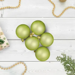 60ct Kiwi Green Shatterproof Matte Christmas Ball Ornaments 2.5" (60mm)