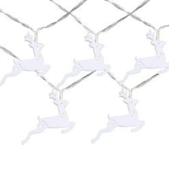 10-ct LED Warm White Reindeer Christmas Lights - 3' Clear Wire