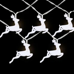 10-ct LED Warm White Reindeer Christmas Lights - 3' Clear Wire