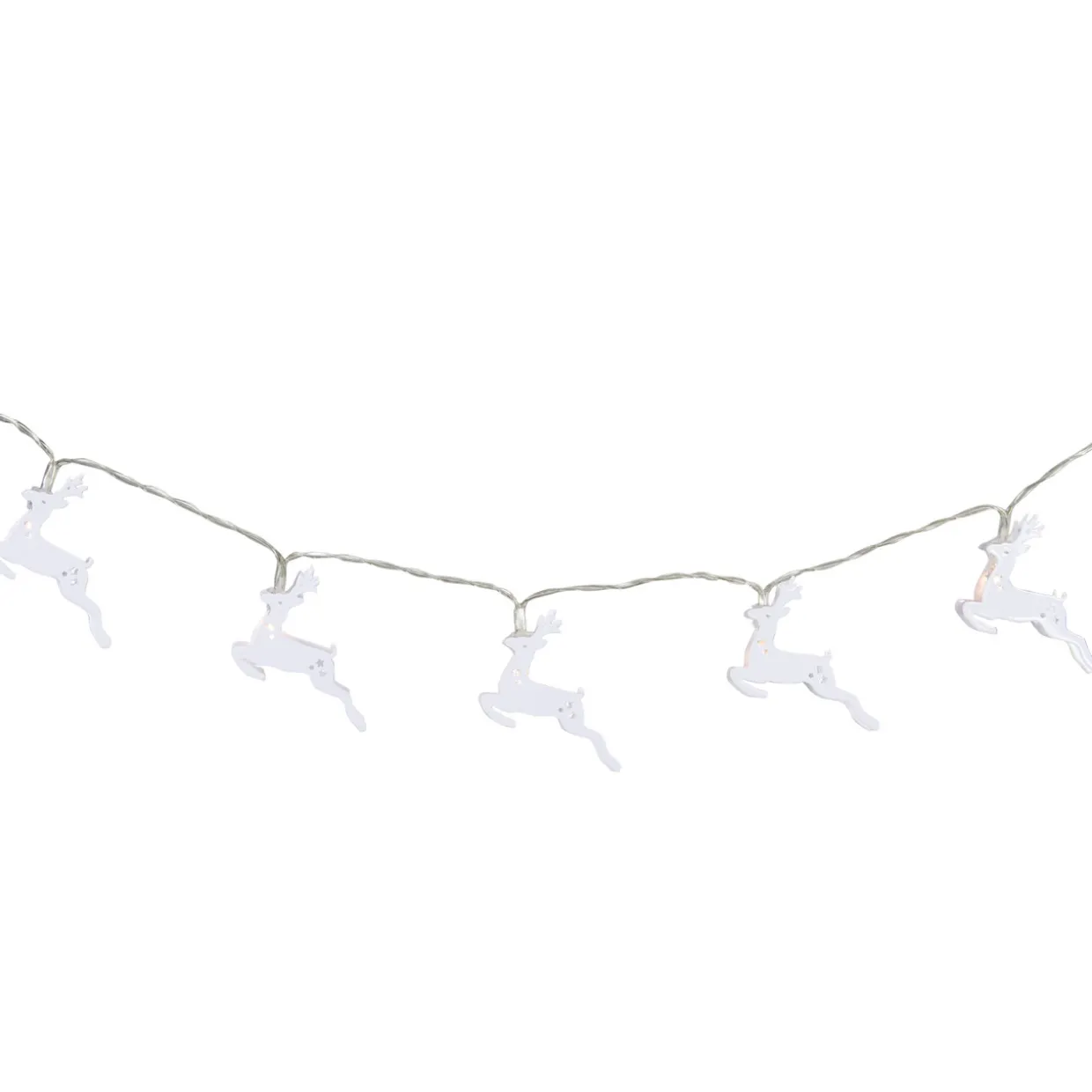 10-ct LED Warm White Reindeer Christmas Lights - 3' Clear Wire