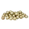 32ct Matte Champagne Gold Shatterproof Christmas Ball Ornaments 3.25" (80mm)