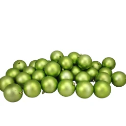 32ct Matte Kiwi Green Shatterproof Christmas Ball Ornaments 3.25" (80mm)