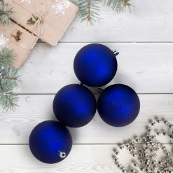 32ct Matte Royal Blue Shatterproof Matte Christmas Ball Ornaments 3.25" (80mm)