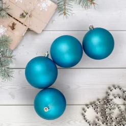 32ct Matte Turquoise Blue Shatterproof Christmas Ball Ornaments 3.25" (80mm)