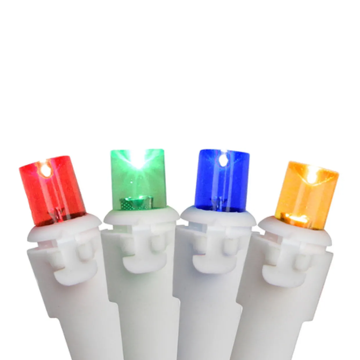 100ct Multi Color LED Wide Angle Christmas Icicle Lights, 5.5ft White Wire