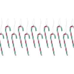 12ct Multi Twist Candy Cane Christmas Ornaments 4"