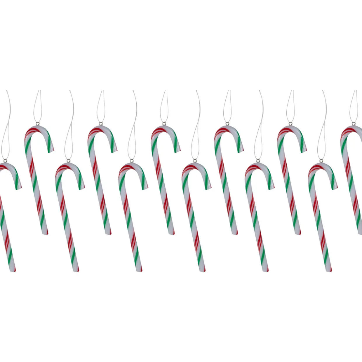 12ct Multi Twist Candy Cane Christmas Ornaments 4"