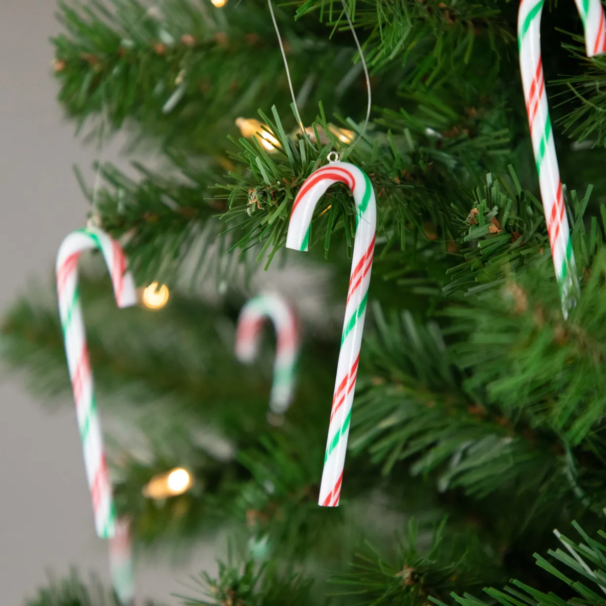 12ct Multi Twist Candy Cane Christmas Ornaments 4"