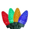 100ct Multi-Color Faceted LED C7 Christmas Lights, 66ft Green Wire