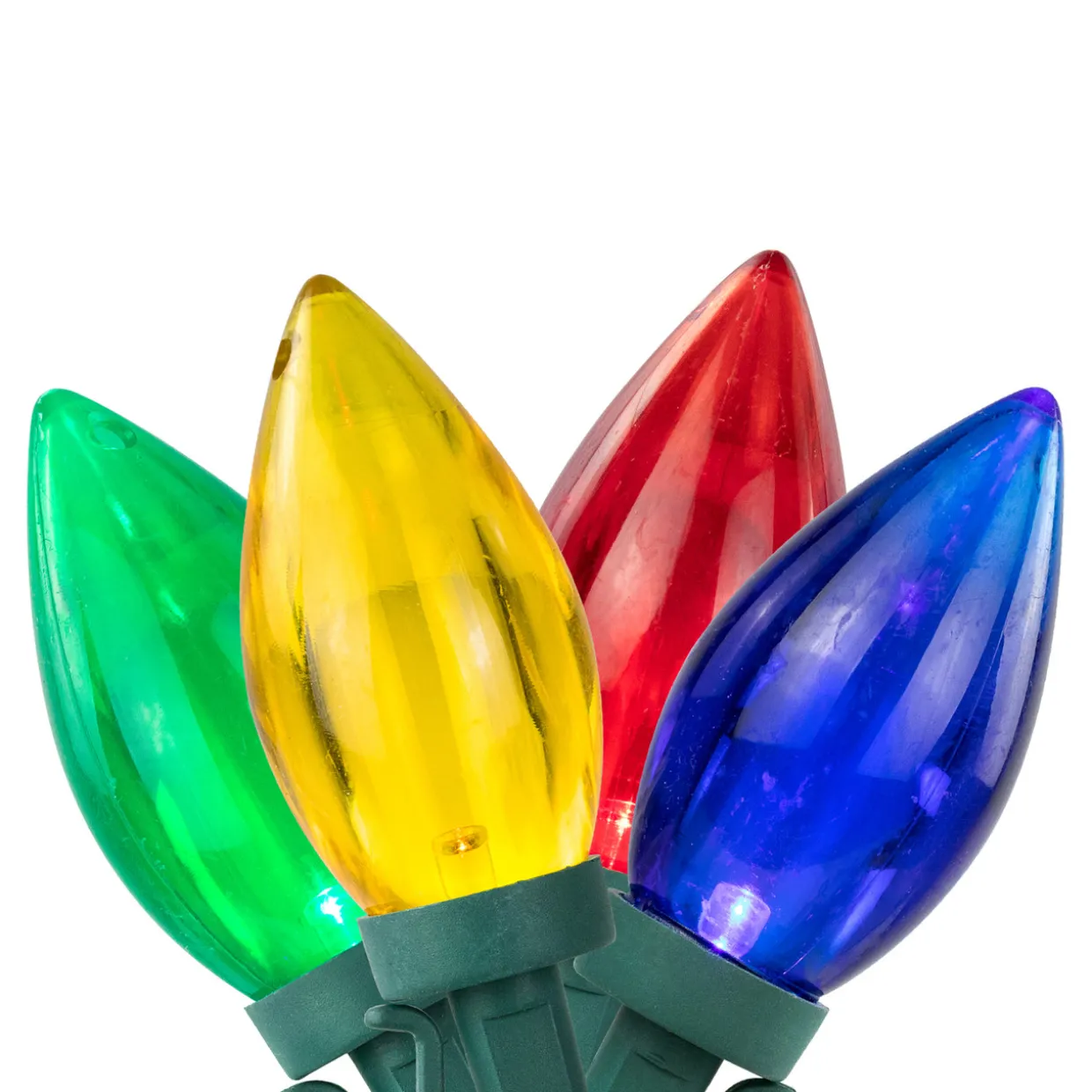 25ct Multi-Color LED C9 Christmas Lights, 16ft Green Wire