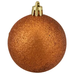 24ct Orange Shatterproof 4-Finish Christmas Ball Ornaments 2.5