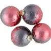 4ct Pink and Grey Ombre Hand Blown Textured Glass Ball Christmas Ornaments 3.25" (80mm)