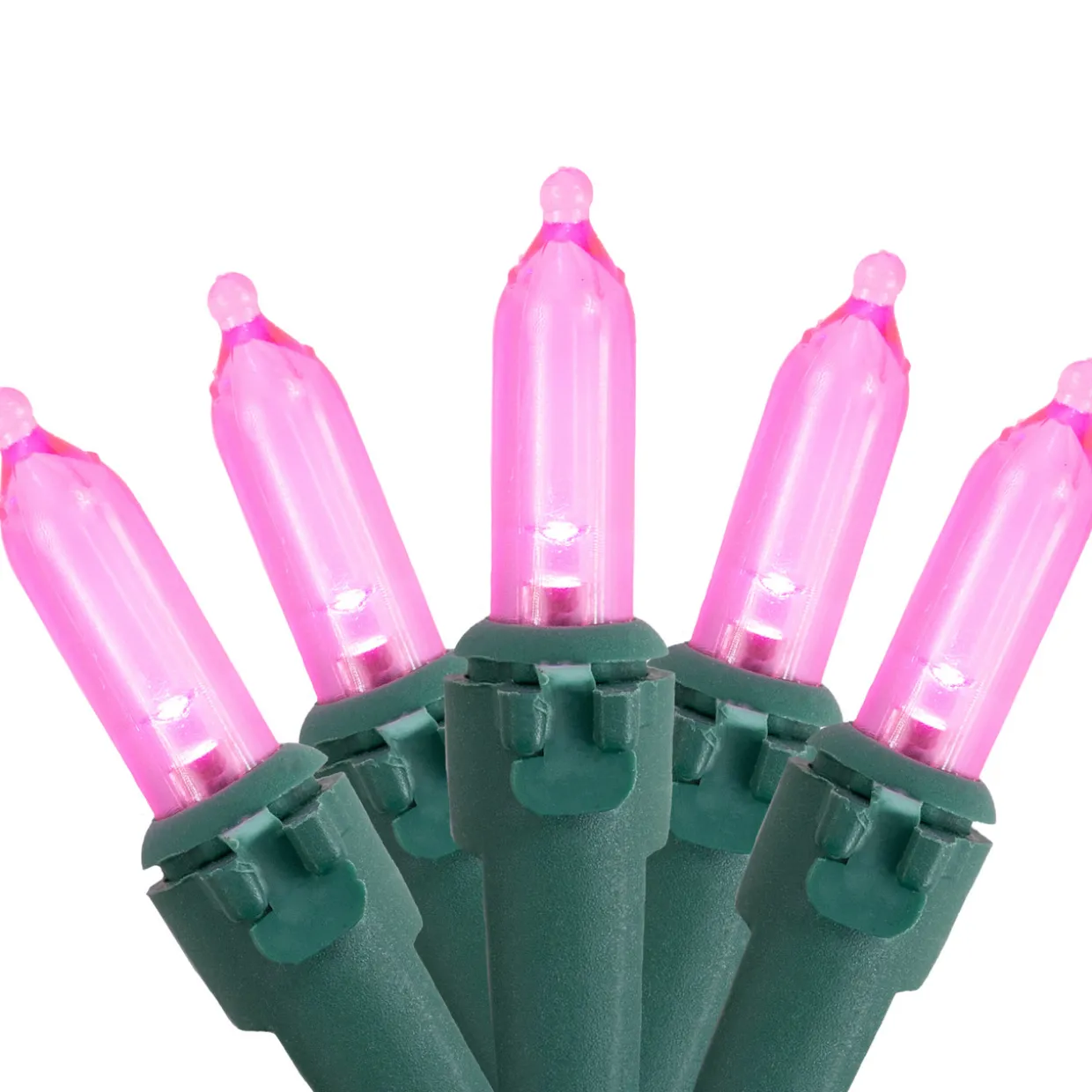 100ct Pink LED Mini Christmas Lights, 33ft Green Wire